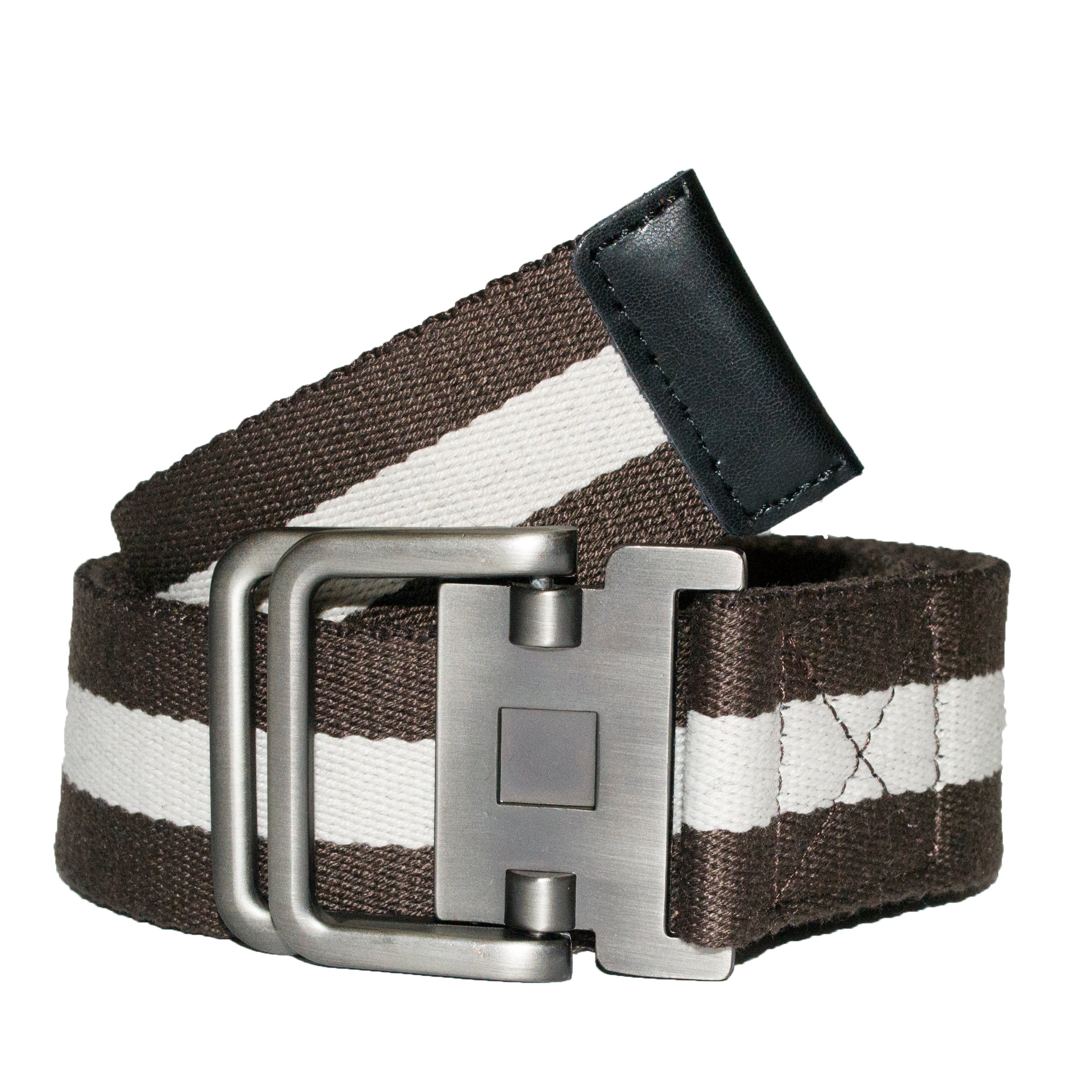 Value Pack ZEUS – Mens Brown Cotton Canvas Webbing Belt with Slide Through Buckle